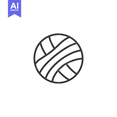 Aset premium populer: Line Drawing of a Striped Ball