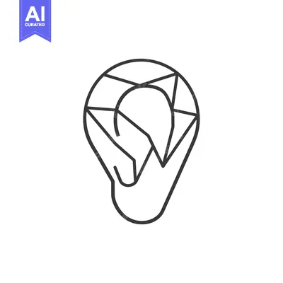 Line drawing of a stylized gem or jewel