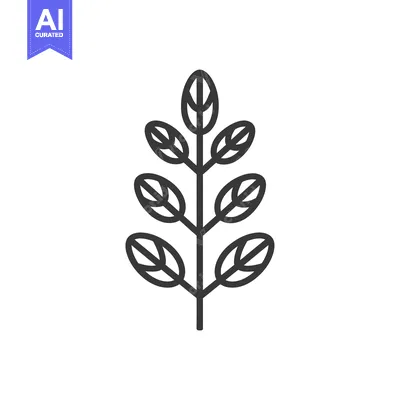 Popular premium asset: Line drawing of a stylized plant with leaves
