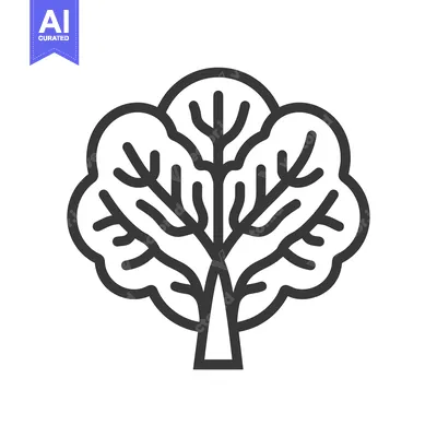 Aset premium populer: Line drawing of a stylized tree with three branches