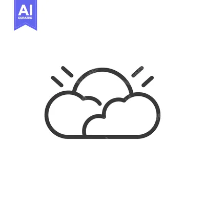 Popular premium asset: Line drawing of a sun rising above a cloud