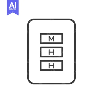 Aset desain premium: Line drawing of a switch with three buttons labeled "M", "H", and "H"