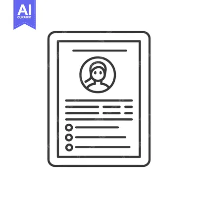 Premium design asset: Line Drawing of a Tablet with Profile Picture and Form Fields