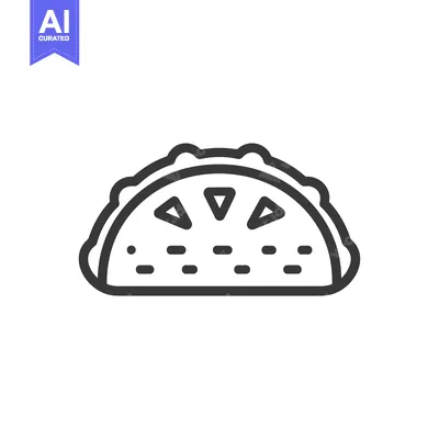 Aset premium populer: Line Drawing of a Taco with a Filling