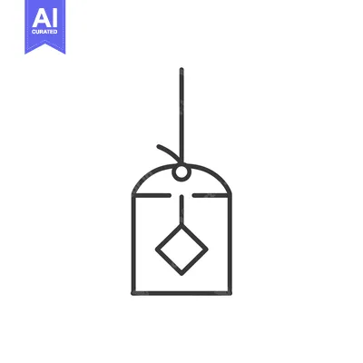 Popular premium asset: Line Drawing of a Tag with a Diamond Inside