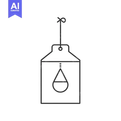 Aset premium populer: Line Drawing of a Tag with a Water Drop Icon