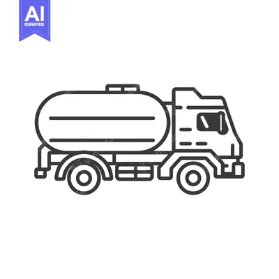 Line drawing of a tanker truck