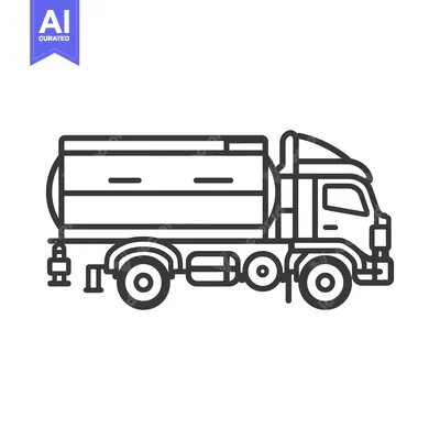 Popular premium asset: Line drawing of a tanker truck