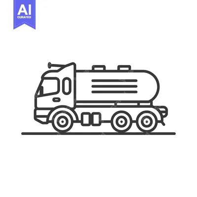 Aset premium populer: Line Drawing of a Tanker Truck