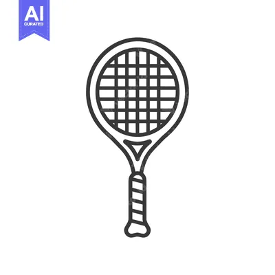 Aset premium populer: Line drawing of a tennis racket