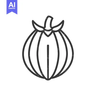 Premium design asset: Line drawing of a tomato with a stem and leaves