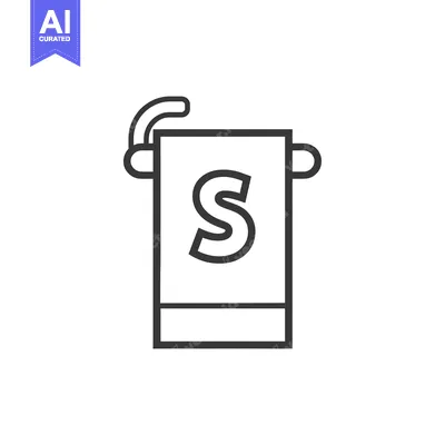 Premium design asset: Line Drawing of a Towel with a Letter "S" on It