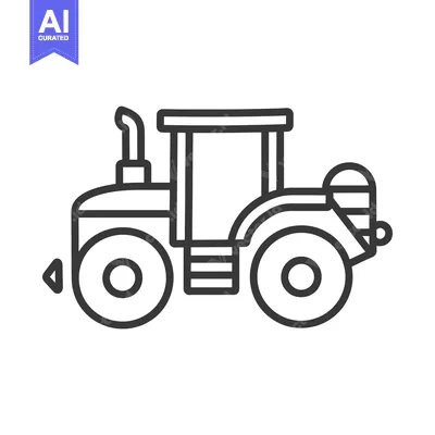 Aset premium populer: Line Drawing of a Tractor with a Single Exhaust Pipe