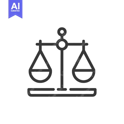 Aset premium populer: Line drawing of a traditional balance scale