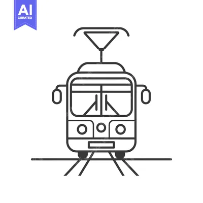 Popular premium asset: Line drawing of a tram with overhead wire