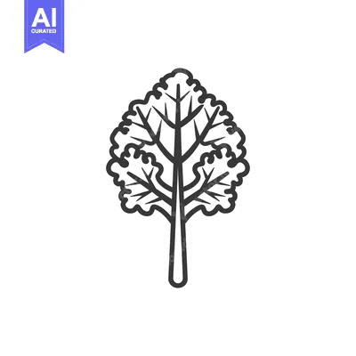 Aset premium populer: Line Drawing of a Tree with a Single Trunk and Many Branches