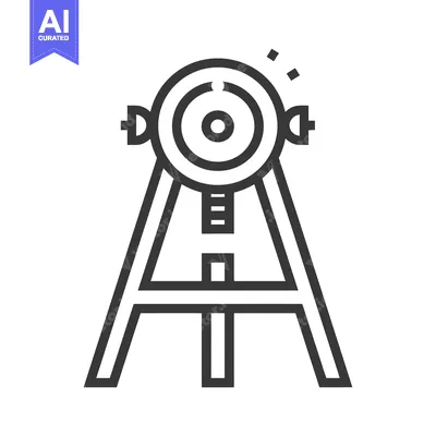 Aset premium populer: Line Drawing of a Tripod with a Circular Lens on Top
