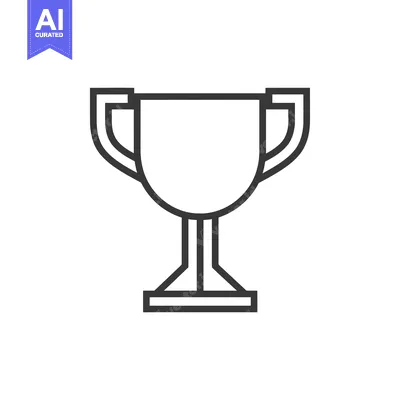 Aset desain premium: Line Drawing of a Trophy Cup
