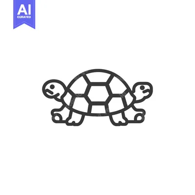 Line drawing of a turtle with a patterned shell