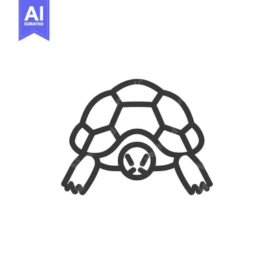 Line drawing of a turtle with a shell