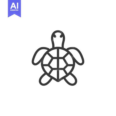 Aset premium populer: Line Drawing of a Turtle with a Shell