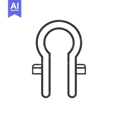 Aset desain premium: Line drawing of a U-shaped clip