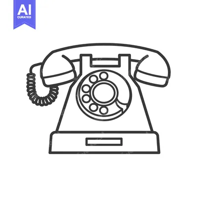 Popular premium asset: Line drawing of a vintage rotary dial telephone