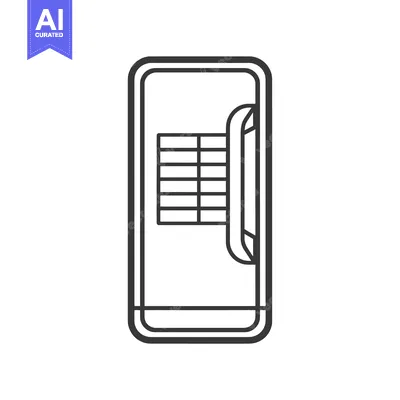 Aset desain premium: Line Drawing of a Vintage Rotary Phone
