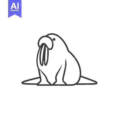 Popular premium asset: Line Drawing of a Walrus with Its Tusks Visible