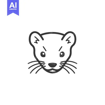 Aset premium populer: Line Drawing of a Weasel's Head