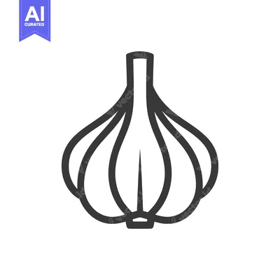 Line drawing of a whole garlic bulb