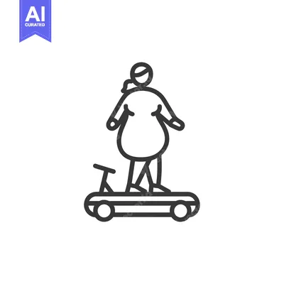 Aset premium populer: Line drawing of a woman exercising on a treadmill