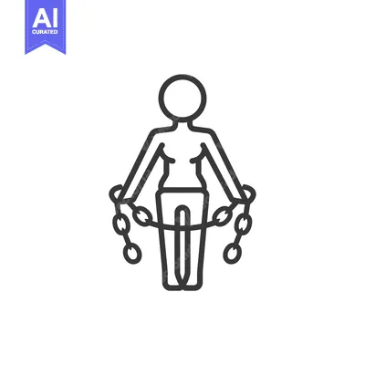 Popular premium asset: Line Drawing of a Woman Holding Chains
