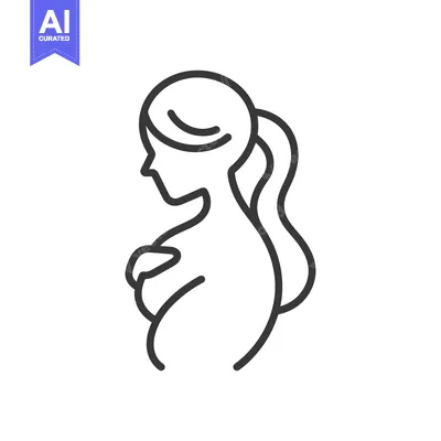 Aset desain premium: Line drawing of a woman holding her breast