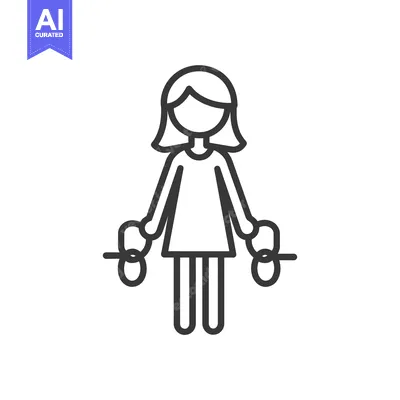 Aset premium populer: Line drawing of a woman holding two circles in her hands