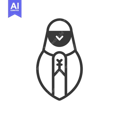 Aset desain premium: Line drawing of a woman in an abaya