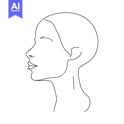 Premium design asset: Line Drawing of a Woman's Face in Profile