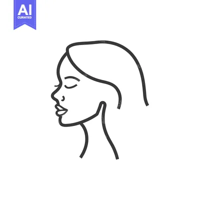 Premium design asset: Line Drawing of a Woman's Face in Profile