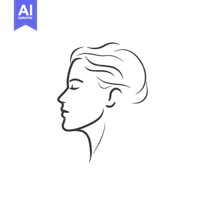 Popular premium asset: Line Drawing of a Woman's Face in Profile