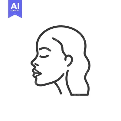 Popular premium asset: Line drawing of a woman's face in profile with closed eyes