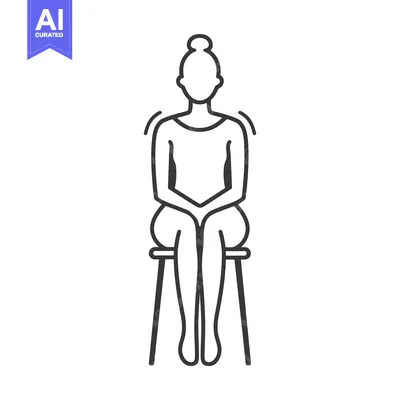Popular premium asset: Line Drawing of a Woman Sitting on a Stool
