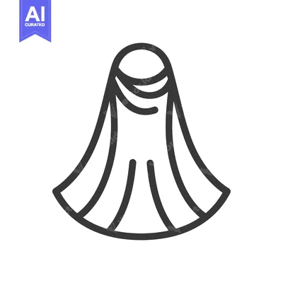 Line drawing of a woman's niqab head covering