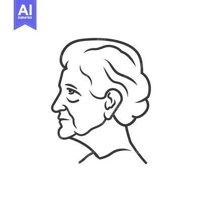Premium design asset: Line Drawing of a Woman's Profile