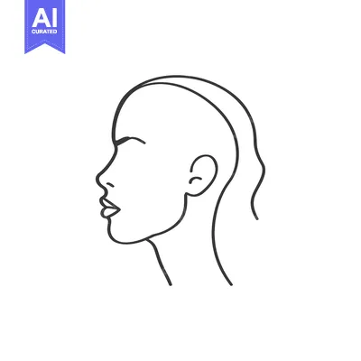 Aset premium populer: Line Drawing of a Woman's Profile