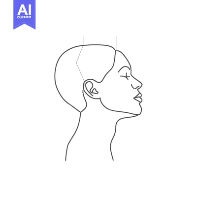 Popular premium asset: Line Drawing of a Woman's Profile with Closed Eyes