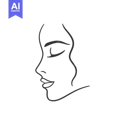 Popular premium asset: Line Drawing of a Woman's Profile with Closed Eyes