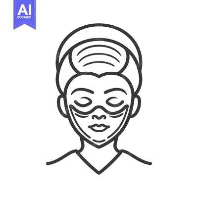 Popular premium asset: Line Drawing of a Woman Wearing a Face Mask