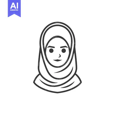 Popular premium asset: Line Drawing of a Woman Wearing a Hijab