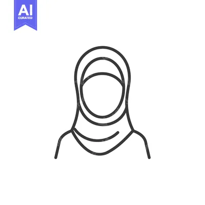 Aset premium populer: Line Drawing of a Woman Wearing a Hijab