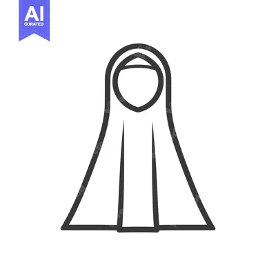 Popular premium asset: Line drawing of a woman wearing a hijab
